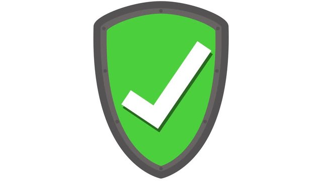 shield icon protection concept with tick in and out animation easily loopable green