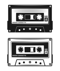 Audio cassette tape two style vector illustration
