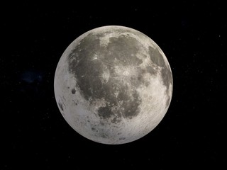 Fototapeta na wymiar 3D Rendering Moon in space