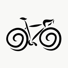 Bicycle drawn in black lines