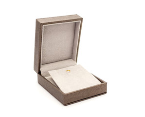 Open jewelry gift box isolated on white background