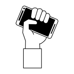Hand with smartphone vector illustration graphic design