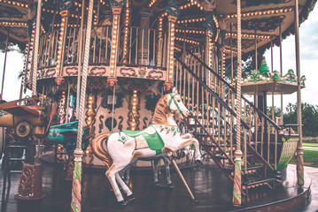 An old fashioned carousel in Nice, France.