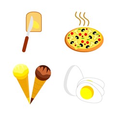 icons about Food with salami, breakfast, boiled egg, tasty and butter
