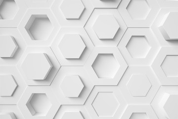 abstract paper hexagon 3d-render background.