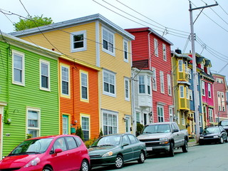 Fototapeta na wymiar Colorful houses in St. John's, Newfoundland, Canada 