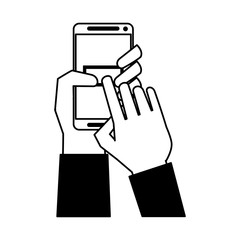 Hand with smartphone vector illustration graphic design