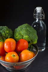 fresh vegetable in dark background