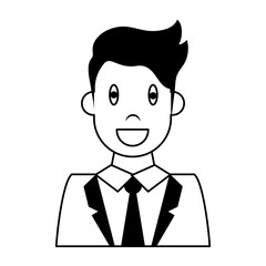 Businessman cartoon profile vector illustration graphic design