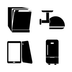 icon Electronic with housework, cook, tablet, electric and dishes