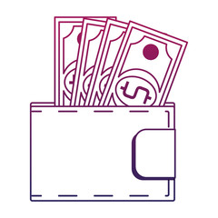 Wallet with money vector illustration graphic design