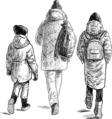 Teens friends going for a walk