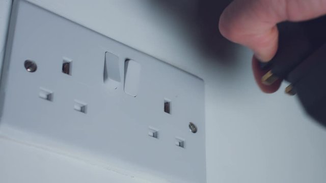 4k New Technology, Close-up of UK Socket Plug