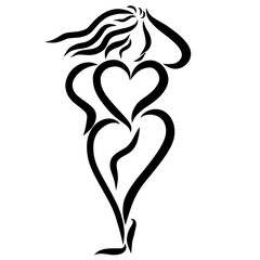 A plump woman, a heart shape, health and romance