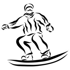 Man on snowboard, winter sports