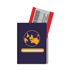 Passport with flight tickets vector illustration graphic design