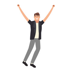 Happy young man cartoon vector illustration graphic design