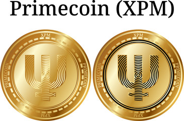Set of physical golden coin Primecoin (XPM)