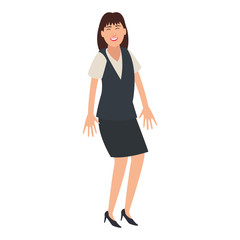 Happy business woman cartoon vector illustration graphic design