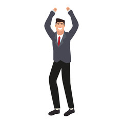 Happy businessman cartoon vector illustration graphic design