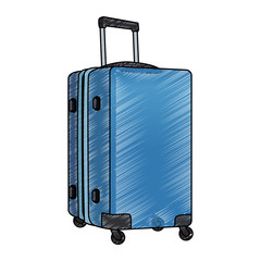 Travel lugage with wheels vector illustration graphic design