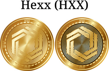 Set of physical golden coin Hexx (HXX)