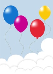 Fototapeta na wymiar balloons against the sky