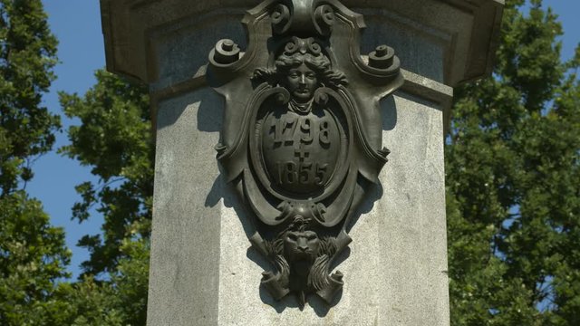 Bronze sculpture at Adam Mickiewicz Monument