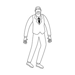 Happy businessman cartoon vector illustration graphic design