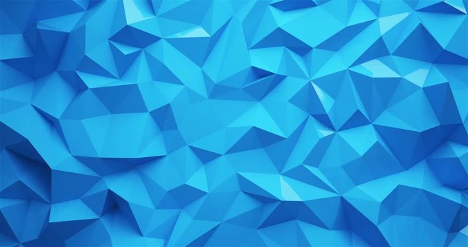 Lowpoly move blue background.4k video by 3d rendering.
