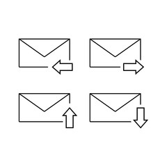 Set of envelopes email icon