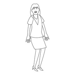 Happy business woman cartoon vector illustration graphic design