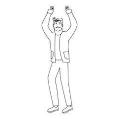 Happy businessman cartoon vector illustration graphic design