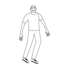 Happy young man cartoon vector illustration graphic design