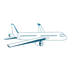 Jet airplane isolated vector illustration graphic design