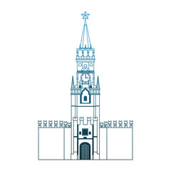 Obraz premium Kremlin tower building vector illustration graphic design