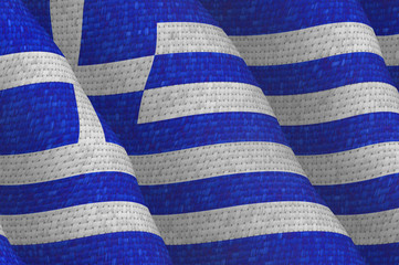 Fototapeta premium Illustraion of a flying Greek Flag