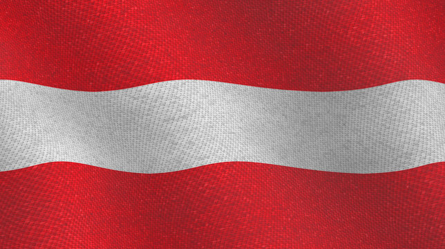 Illustration of an Austrian flag with a textile pattern