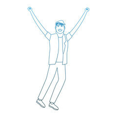 Happy young man cartoon vector illustration graphic design