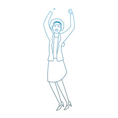 Happy business woman cartoon vector illustration graphic design