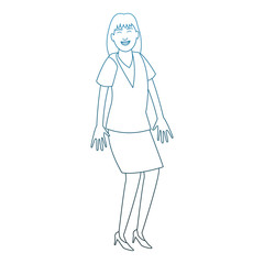 Happy business woman cartoon vector illustration graphic design