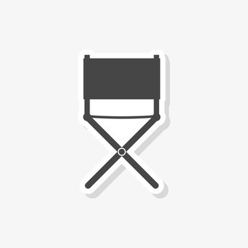 Director chair sticker, simple vector icon