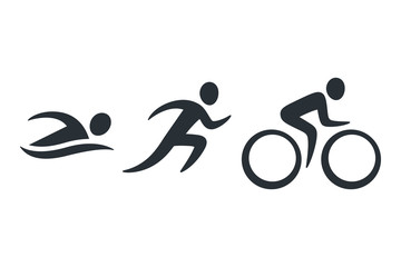 Triathlon activity icons - obrazy, fototapety, plakaty