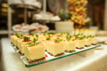 Candy Bar. Delicious sweet buffet with cupcakes.