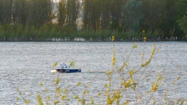 Police Boat In A River