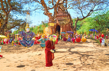 The marionette of a monk, Bagan, Myanmar