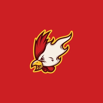 Rooster Head Mascot Icon Logo