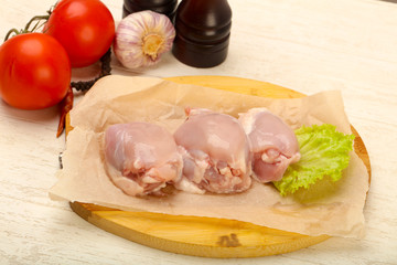 Boneless raw chicken thighs