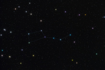 constellation of a great bear in the endless expanse of the night sky, a real photo of the deep space © kosssmosss
