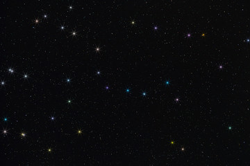 constellation of a great bear in the endless expanse of the night sky, a real photo of the deep space